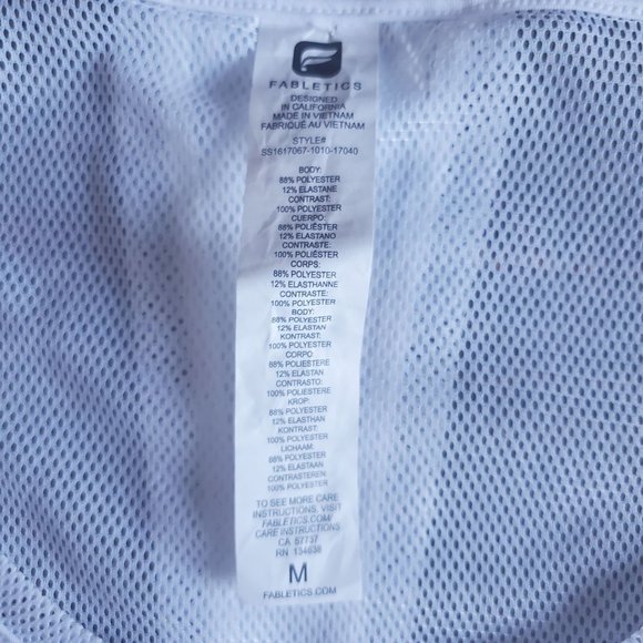 Fabletics Women's Activewear White Vanessa Mesh Back Athletic Top Size Medium - Picture 12 of 13